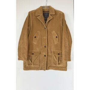 Abercrombie Vintage Corduroy M Tan Chore Coat Button Front Barn Jacket Retro Y2K